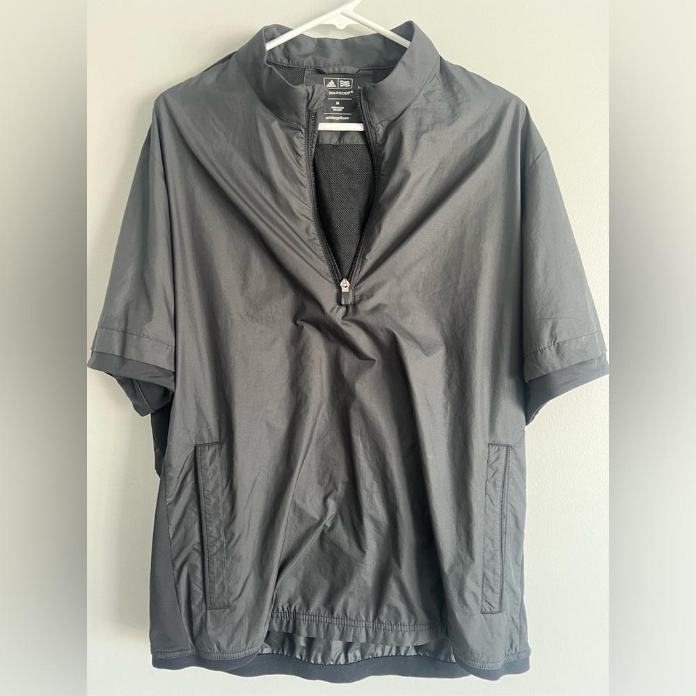 Men’s Medium Climaproof Adidas Short Sleeve Zip Up